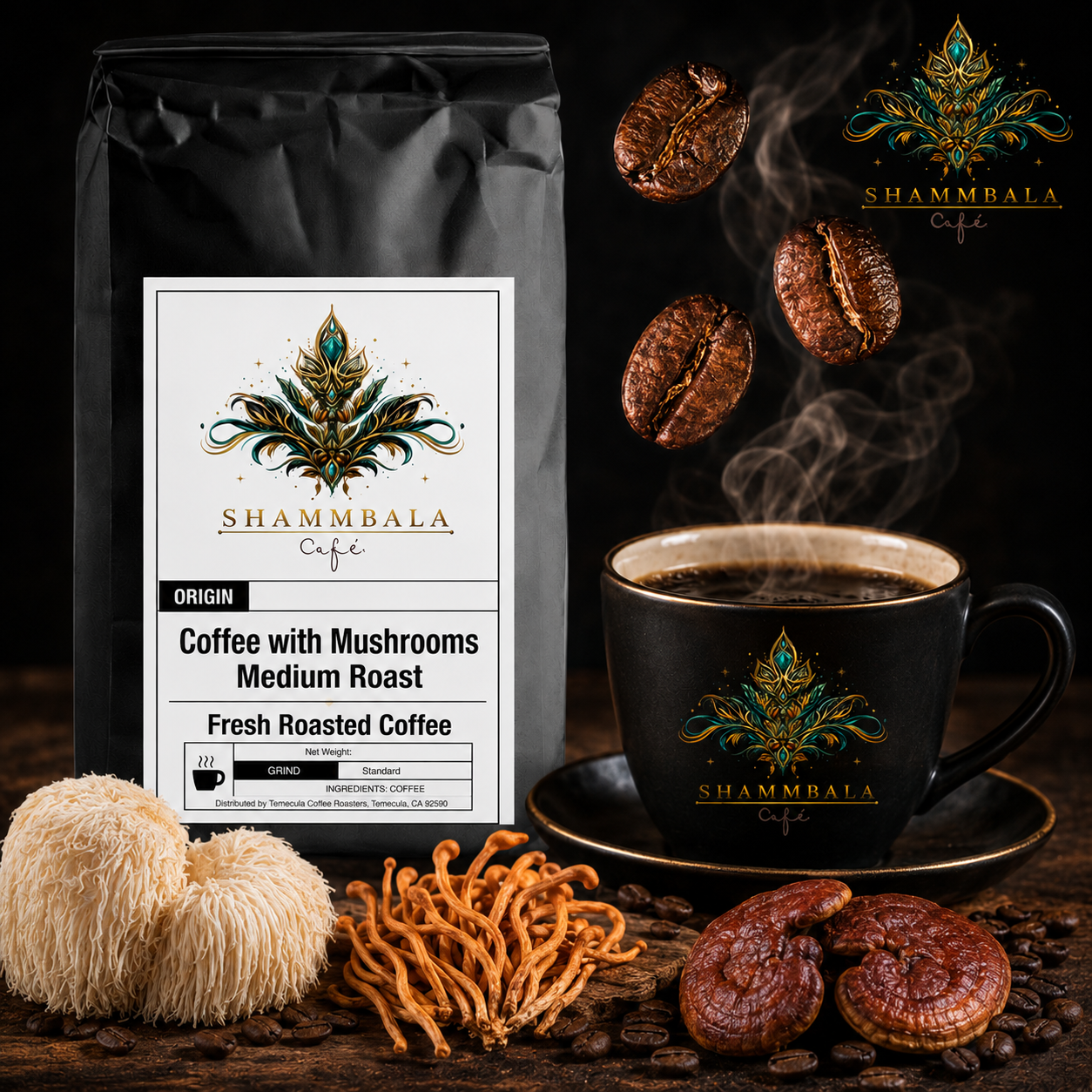 Coffee with Mushrooms Medium Roast