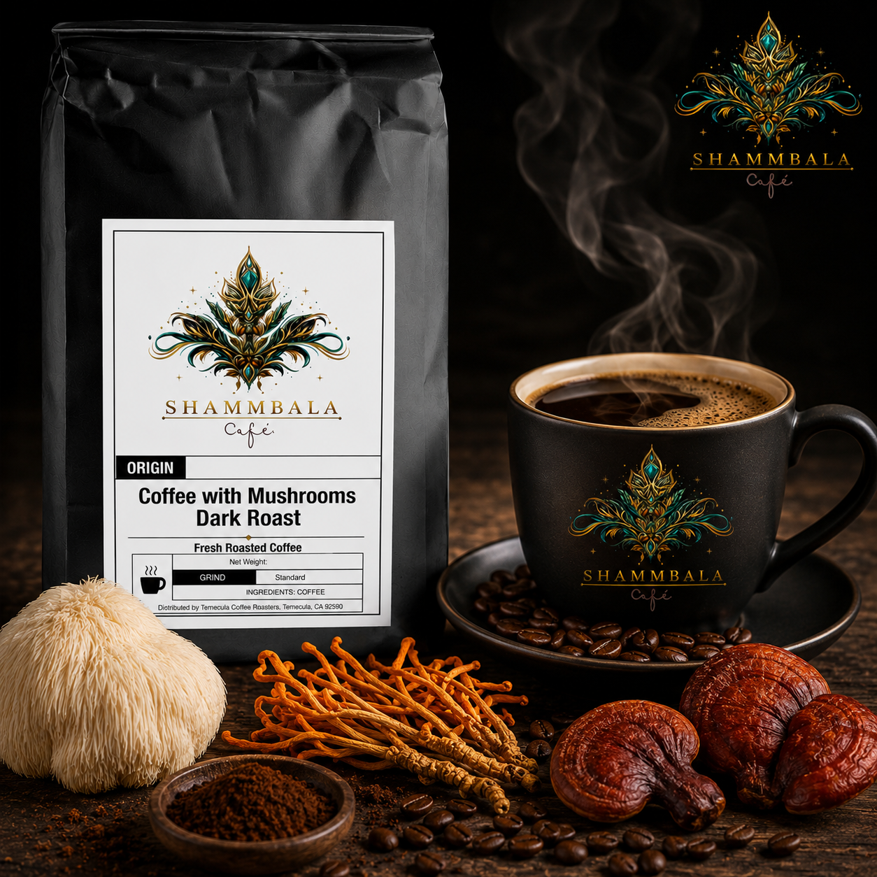 Coffee with Mushrooms Dark Roast