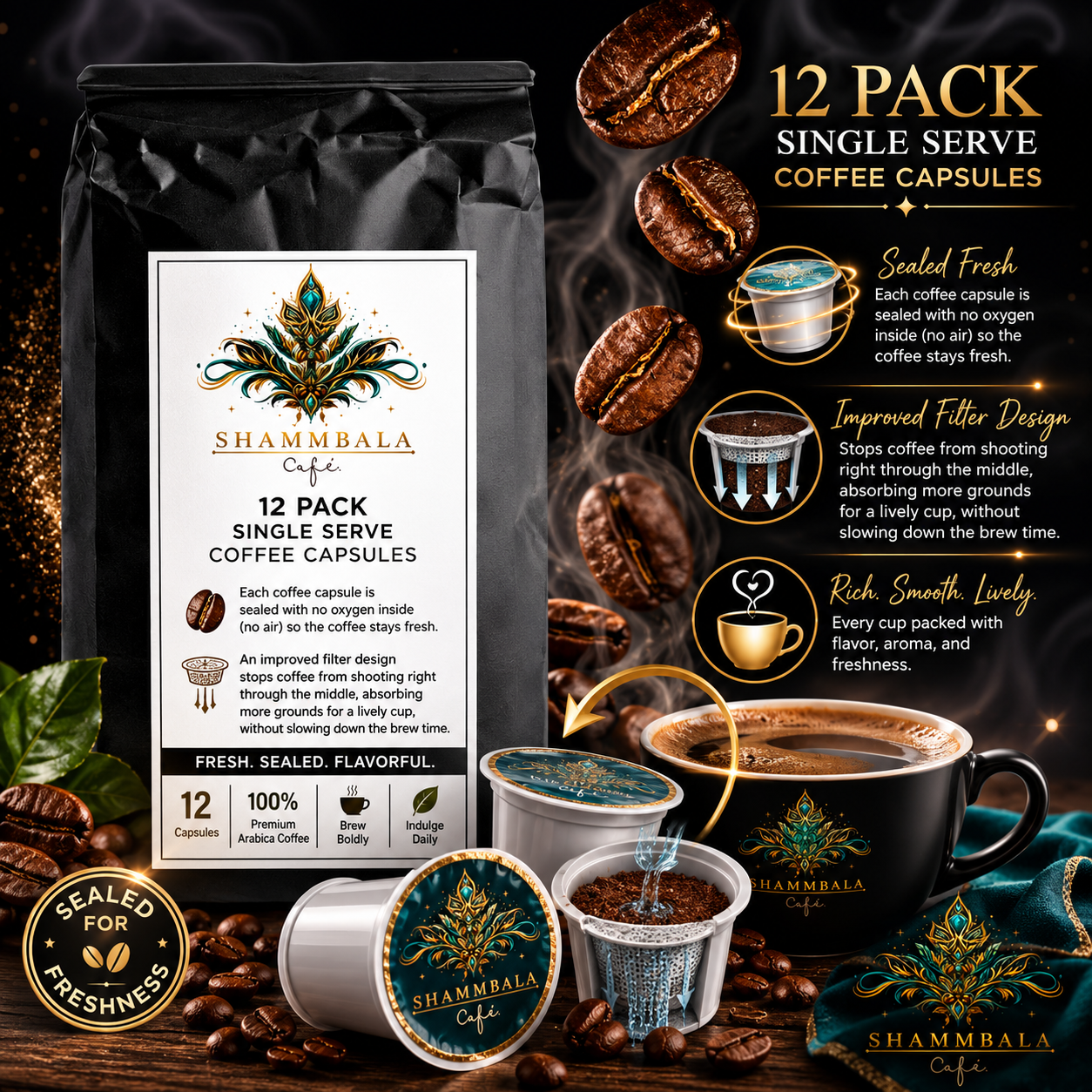12 Pack Single Serve Coffee Capsules