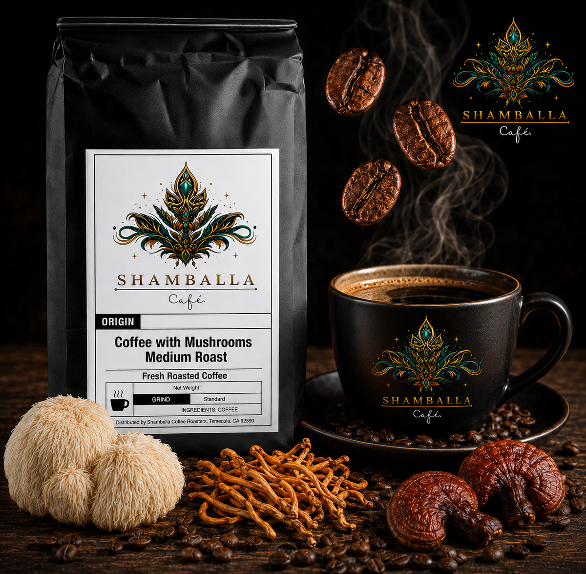 Coffee with Mushrooms Dark Roast